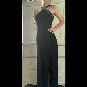 Formal cross neck dress